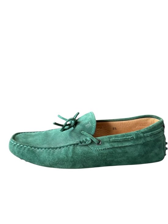 Tod\'s City Gommino Driving Suede Loafers Green mens size 8,5 shoes made in Italy main image 6